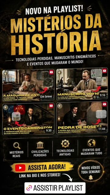 🏛️ Mistérios da História (Playlist)
Descubra os maiores mistérios da humanidade: civilizações perdidas, manuscritos indecifráveis, tecnologias antigas e enigmas que desafiam a ciência até hoje.
https://youtube.com/playlist?list=PLKvmZLgkRYHg&si=ROTbUrMYcACMMwaj